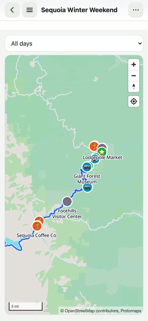 Offline map with routes and places